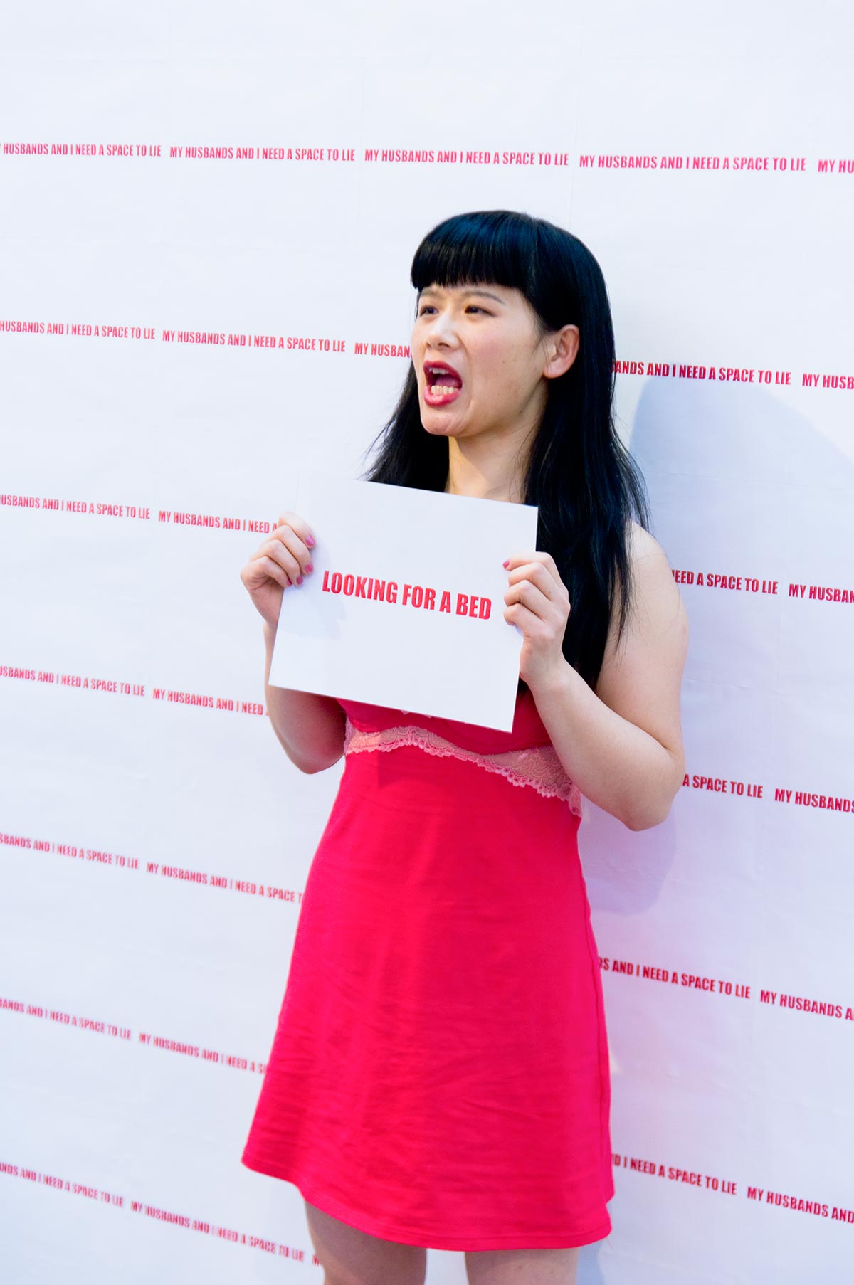 Chun Hua Catherine Dong shouted at audiences at Concourse Gallery in Vancouver for some money . She was looking for a bed and protesting again Emily Carr University not exhibiting her Husbands and I work at her Graduate Show in 2011