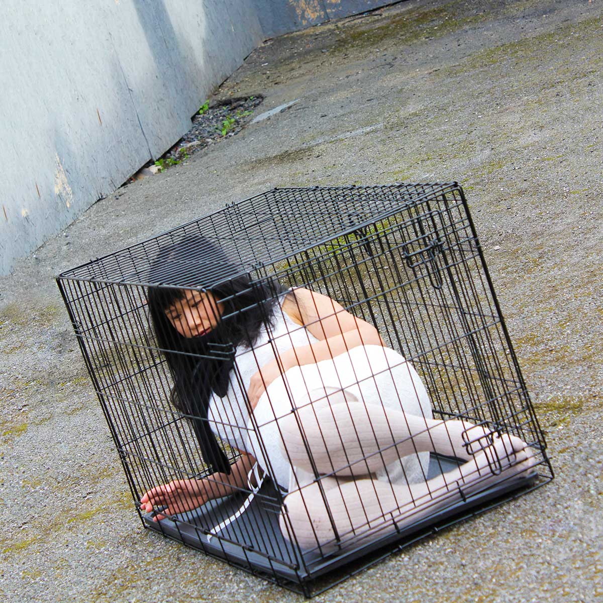 Chun Hua Catherine Dong was pregnant and she locked herself in a dog cage for six hours in a public space in the city of Dublin in 2014