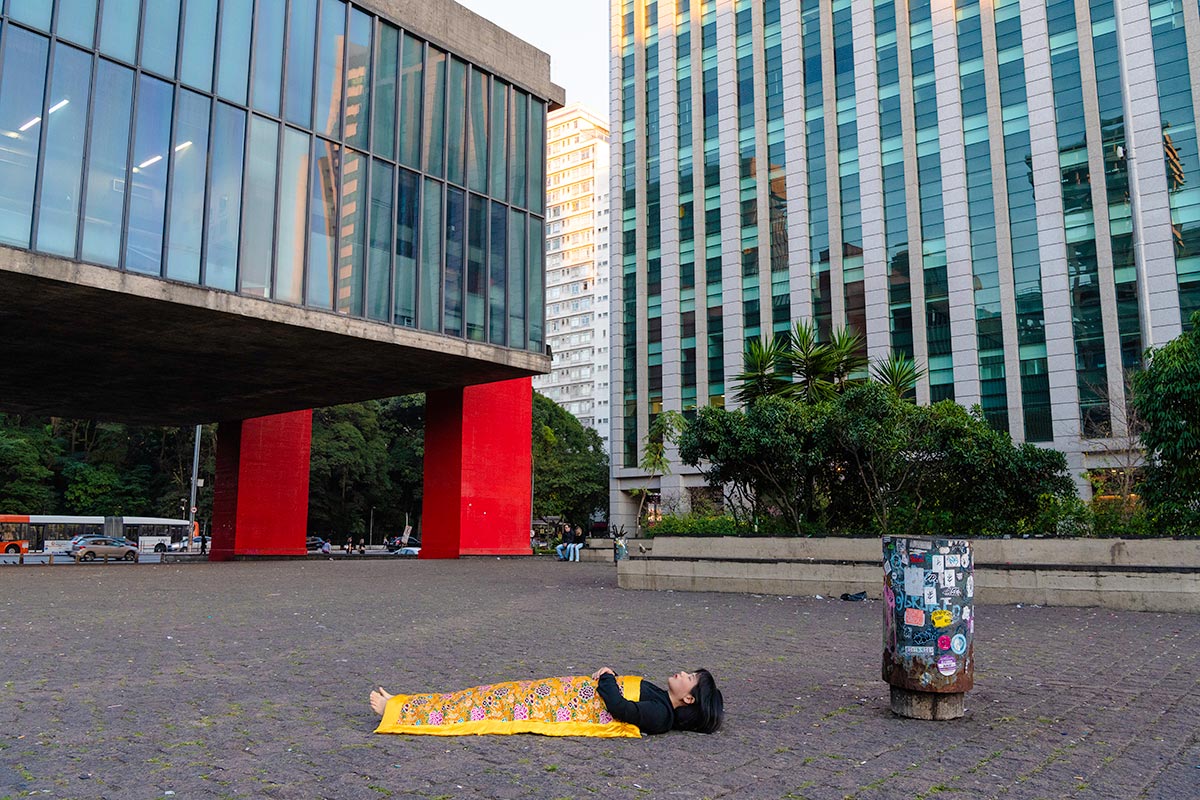 Chun Hua Catherine Dong is at Chun Hua Catherine Dong is at MASP with a garbage bin in Sao Paulo